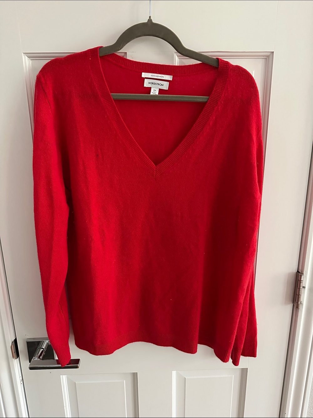 Nordstrom Red V-Neck Sweater